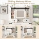 Sliding makeup mirror with LED light, adjustable storage shelves, and a stylish white vanity desk for organized beauty.