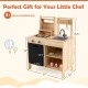 Wooden barbecue grill playset with sink and chalkboard, featuring 25 BBQ accessories for kids aged 3+, perfect for.
