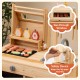 Wooden barbecue grill playset featuring a see-through window, safety device, and 25 BBQ accessories for imaginative.