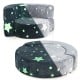 Convertible gray kids sofa with glow-in-the-dark stars, removable cover, perfect for reading and playing.