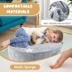 Gray 2-in-1 convertible kids sofa with luminous star patterns, made of soft flannel and elastic sponge for comfort.