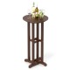 Round bar table in brown HDPE with slatted design, ideal for outdoor dining and drinks by the poolside or balcony.