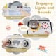 Engaging lights and sounds from the range hood and stoves of the Kids Corner Wooden Play Kitchen in gray for.