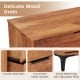 Close-up of the 3 drawer dresser with cherry wood grain finish, featuring smooth slide rails and sturdy metal legs.
