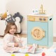 Kids washer playset toy washing machine in blue with rotating wheel, detergent drawer, and realistic knobs for.