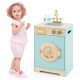 Kids washer playset toy with a detailed detergent drawer and knobs, enhancing imaginative laundry experiences for.