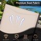 Close-up of breathable seat fabric showcasing rip-resistant and quick-drying features for outdoor patio use.