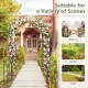 Garden arbor with double-door gate and latch, ideal for outdoor lawns, weddings, and climbing plants decoration.