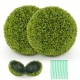 Two 20-inch artificial topiary spheres made of sun-resistant PE leaves, perfect for patio or garden decoration.