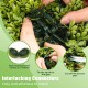 Artificial boxwood topiary spheres with interlocking connectors for easy installation, perfect for patio and garden.