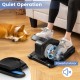 Under desk elliptical machine in black with display monitor, designed for quiet operation and adjustable workout.