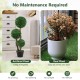 36-inch tall artificial boxwood topiary tree in pot, featuring three lush balls, ideal for home or office decor.