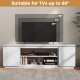 TV cabinet in white with adjustable shelves, suitable for TVs up to 80 inches, ideal for living room or bedroom use.