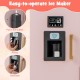Easy-to-operate ice maker feature on a pink wooden kids kitchen playset, perfect for imaginative play and fun.