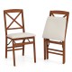 Folding dining chairs set of 2 with padded seats and rubber wood frame, ideal for small spaces and comfortable dining.