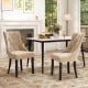 Light brown tufted wingback dining chairs set of 2 with nailhead trim, perfect for enhancing your dining space.