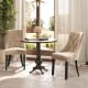 Light brown tufted wingback dining chairs set of 2 with nailhead trim, perfect for enhancing your kitchen or living.
