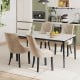 Light brown tufted wingback dining chairs with nailhead trim, set of 2, perfect for stylish kitchen or dining room.