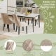 Light brown tufted wingback dining chairs set of 2 with nailhead trim, perfect for enhancing kitchen or dining room.