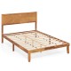 Full-size bed frame with headboard, sturdy plywood slats, rustic wood grain finish, and under-bed storage space.