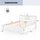 Full-size wooden platform bed with headboard, slatted support, and 440 lbs capacity, ideal for stylish bedroom decor.