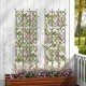 3-pack outdoor plant support frame with adjustable heights, PE-coated metal, ideal for climbing plants in raised garden.