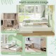 Twin size wooden bed frame with trundle, designed for versatile use in bedrooms, guest rooms, or apartments.
