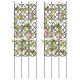 Outdoor plant support frame set featuring adjustable heights and decorative heads, ideal for climbing plants and.