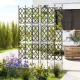Black outdoor plant support frame arranged in a Z shape, made of rustproof metal, ideal for climbing plants and privacy.