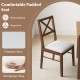 Upholstered dining chair with rubber wood frame, padded seat, and ergonomic backrest, perfect for kitchen or dining.