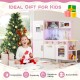 Wooden kitchen playset in pink with ice maker and sounds, designed for imaginative play and skill development for kids.