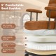 5" cushioned seat of the Leathaire upholstered task chair in brown, featuring high-density sponge and sturdy plywood.