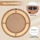 Close-up of the back of a 25.5-inch bohemian round mirror with metal hook and expansion screws for easy installation.