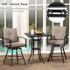 Patio swivel bar set featuring cushioned seats, ergonomic design, and an umbrella hole for outdoor dining convenience.
