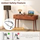48-inch writing desk with solid wood legs in walnut, featuring 3 drawers and an anti-tipping kit for added safety.