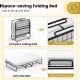 Twin size folding bed with memory foam mattress, heavy-duty metal frame, and compact design for easy storage.