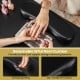 Detachable wrist rest cushion in soft sponge filling and PVC leather for comfort during manicuring sessions.