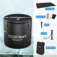 79 Gal black water chiller cold plunge tub with cover, featuring durable PVC, insulation, and convenient hand pump for.