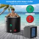 Cold plunge tub with cover in black, 79-gallon capacity, featuring 1/2" water inlet and outlet for water chiller.