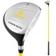 Close-up view of the junior #3 fairway wood golf club grip, offering a comfy and secure hold for kids ages 8-10.
