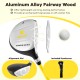 34-inch junior #3 fairway wood golf club with aluminum alloy head, fiberglass shaft, and alignment aid for kids ages.