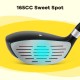 Close-up of the 165CC junior fairway wood golf club head, featuring a large sweet spot and alignment aid for kids ages.