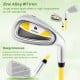 Individual yellow #7 iron golf club for kids, featuring a fiberglass shaft, aluminum alloy head, and deep grooves for.