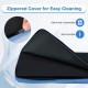 Zippered cover detail of the 7 FT Folding Balance Beam with removable suede cover for easy cleaning and maintenance.