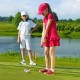 Junior #7 iron for kids in pink with fiberglass shaft, designed for ages 8-14, perfect for young golf enthusiasts.