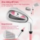 Junior #7 iron for kids in pink with fiberglass shaft, featuring a large sweet spot and deep grooves for improved.