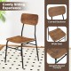 Single chair with a curved backrest and wide seat, featuring a wood finish and metal frame for cozy dining.