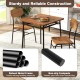 3-piece dining table set featuring a brown wood square table with a metal frame and two comfy chairs for small spaces.