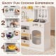 Kids kitchen playset in white with realistic stoves, oven, and cooking accessories for imaginative play and.