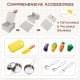 Kids kitchen playset featuring 4 detachable foldable drawers and realistic cooking accessories for imaginative play.